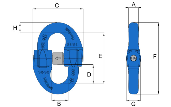 H10 connector technical drawing