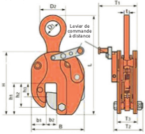 Vertical lifting clamp with remote control (SVC-L) dimensions